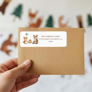 Woodland Animals Rustic Forest Party Label