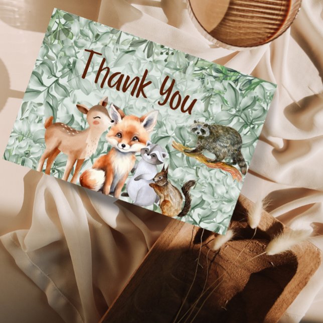 Woodland Animals Safari Thank You Enclosure Card (Creator Uploaded)