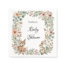 Woodland Animals Sage Green Baby Shower