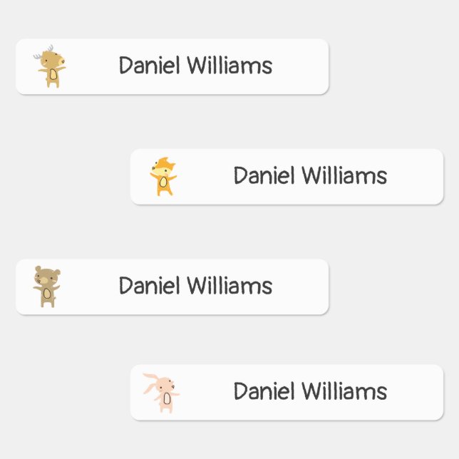 Woodland Animals School Daycare Name Labels (Group)