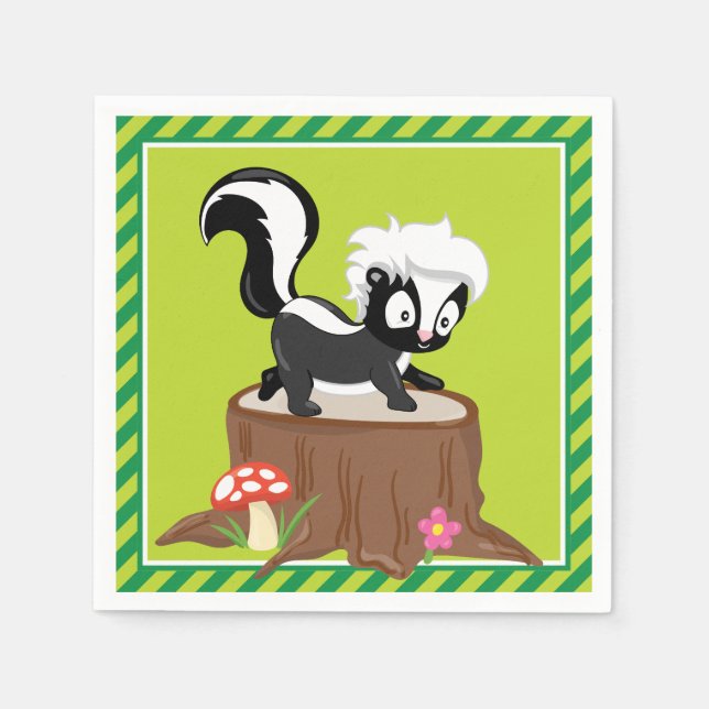 Woodland Animals | Skunk Napkins (Front)