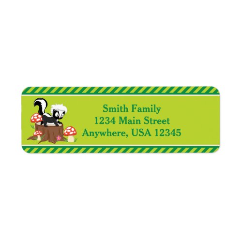 Woodland Animals Skunk  Personalized Label