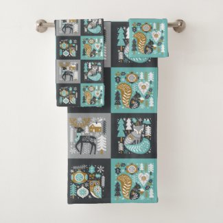 Woodland Animals Snowflakes Scandinavian Christmas