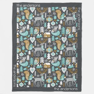 Woodland Animals Snowflakes Scandinavian Christmas