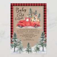 Woodland Animals Snowy Winter Baby Shower Drive By Invitation