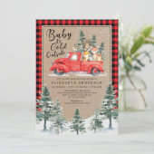 Woodland Animals Snowy Winter Baby Shower Drive By Invitation (Standing Front)