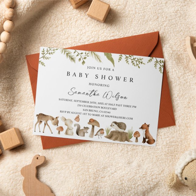 Woodland Animals Spring Baby Shower Invitation (Creator Uploaded)