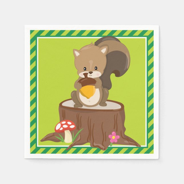 Woodland Animals | Squirrel Napkins (Front)