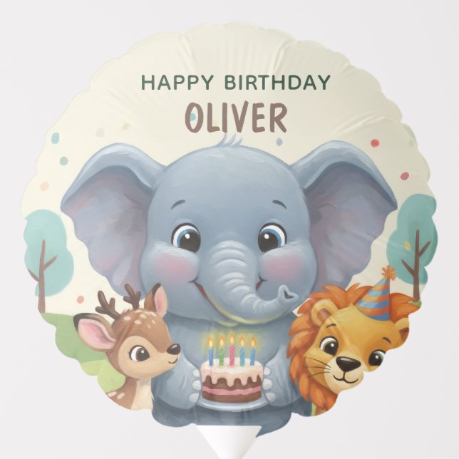 Woodland Animals Sweet Birthday Balloon (Front)