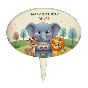 Woodland Animals Sweet Birthday Cake Topper