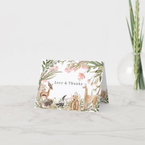 Woodland Animals  Sweet Spring Floral Thank You