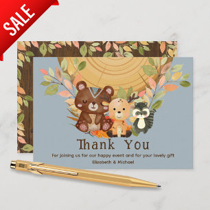 WOODLAND ANIMALS Thank You Baby Shower  Card
