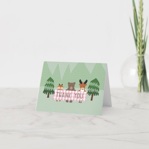 Woodland Animals thank you note