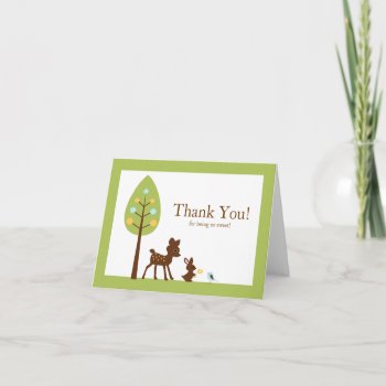 Woodland Animals Thank You Note Card by celebrateitinvites at Zazzle