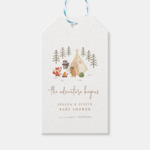 Woodland Animals The Adventure Begins Baby Shower Gift Tags