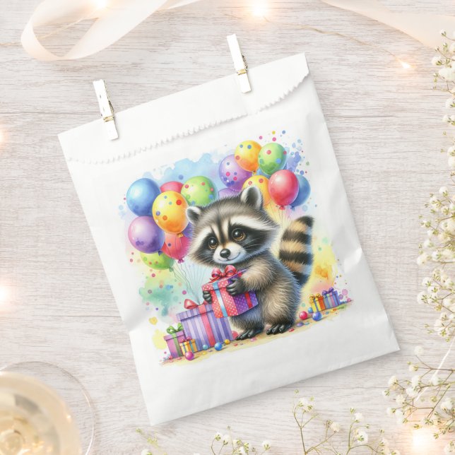 Woodland Animals Themed Birthday Party Favor Bag (Clipped)