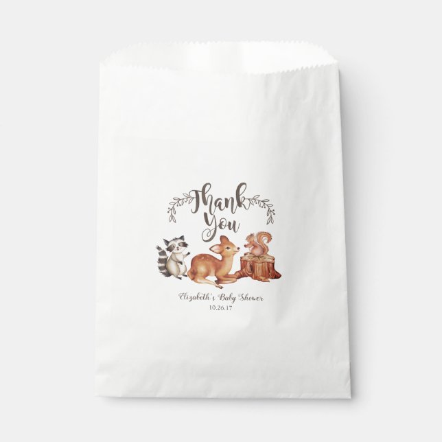 Woodland Animals Themed Favor Bag (Front)