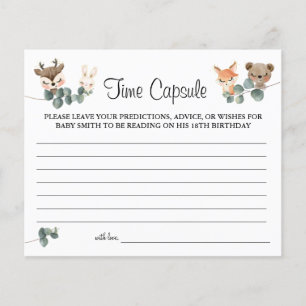 Woodland animals Time capsule advice for baby card Flyer