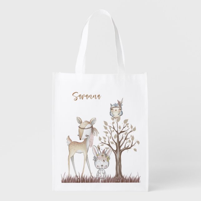 Woodland Animals Tote Bag (Front)