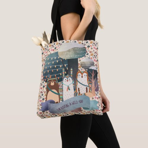 Woodland Animals Tribal Wild One Tote Personalized