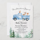 Woodland Animals Truck Baby Shower Invitation (Front)