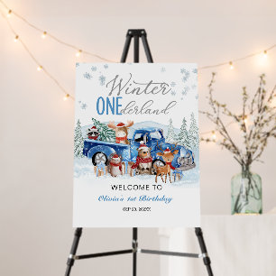 Woodland Animals Truck ONEderland Welcome Sign