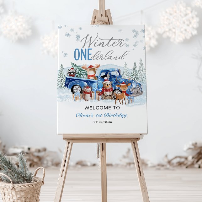 Woodland Animals Truck ONEderland Welcome Sign (Creator Uploaded)