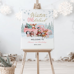 Woodland Animals Truck ONEderland Welcome Sign