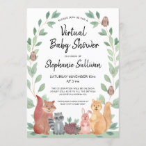 Woodland Animals Virtual Baby Shower Invitation