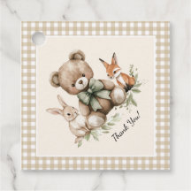 woodland Animals Watercolor Baby Shower Napkins