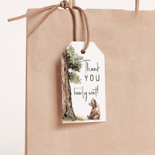 Woodland Animals We Can Bearly Wait Thank You Gift Tags