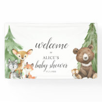 Woodland Animals Welcome Baby Shower Banner
