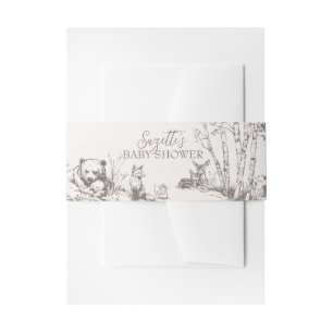 Woodland Animals Whimsical Winter Baby Shower Invitation Belly Band