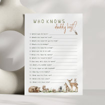 Woodland Animals Who Knows Daddy Best Game Card