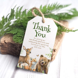 Woodland Animals Wild One Baby Shower Thank You Gift Tags