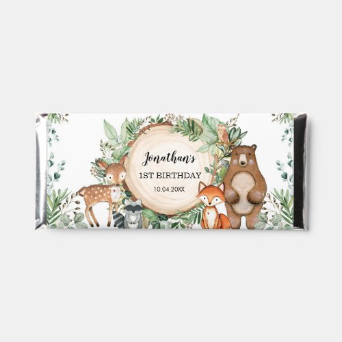 Woodland Animals Wild One Birthday Party Favors Hershey Bar Favors
