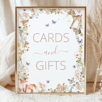 Woodland Animals Wildflower Cards and Gifts Sign