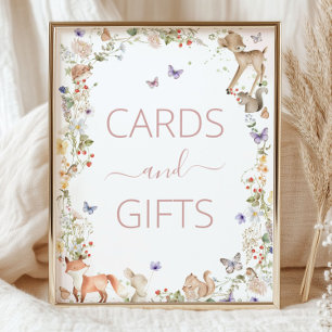 Woodland Animals Wildflower Cards and Gifts Sign