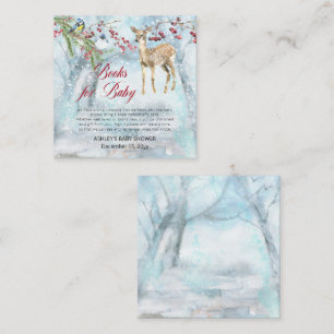 Woodland Animals Winter Baby Shower Book Request Enclosure Card