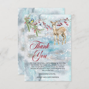 Woodland Animals Winter Boy Baby Shower Thank You 