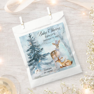 Woodland Animals Winter Boy Baby Shower Thank You Favor Bag