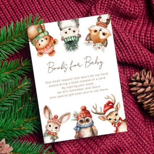 Woodland animals Winter Christmas books for baby Enclosure Card