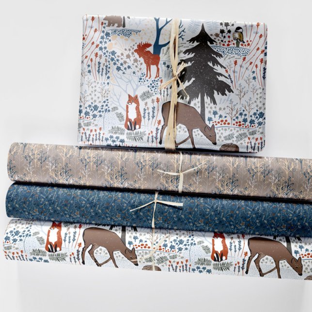 Woodland Animals Winter Woods Wrapping Paper Sheets (Winter Woods Wrapping Paper Sheets from Jenn's Emporium)