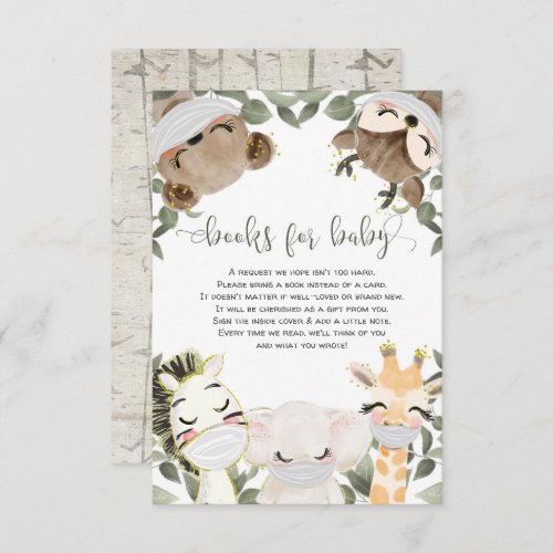 Woodland animals with masks books for baby enclosu enclosure card