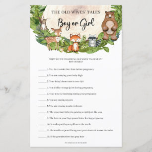 Woodland animals wood log Guess Boy Or Girl tales