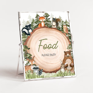 Woodland Animals Wood Slice Food Poster