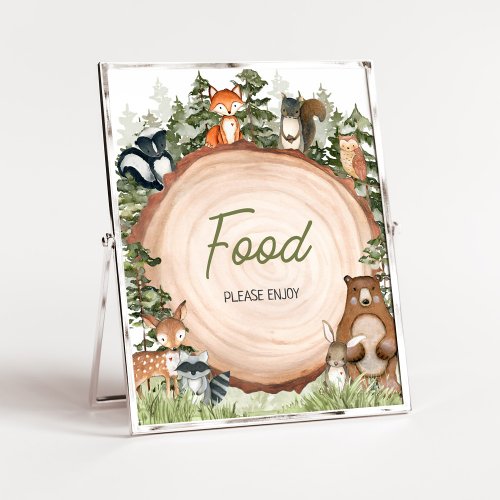 Woodland Animals Wood Slice Food Poster