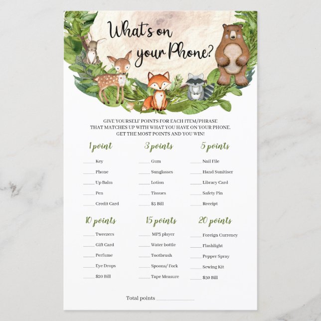 Woodland animals wood slice What is in Your Phone (Front)