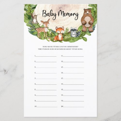 Woodland animals wooden slice forest Baby Memory