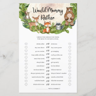Woodland animals wooden slice Would Mommy Rather